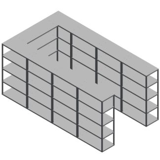 191" x 108" x 84" U-SHAPED T-SLOT ALUMINUM SHELVING UNIT NET22173